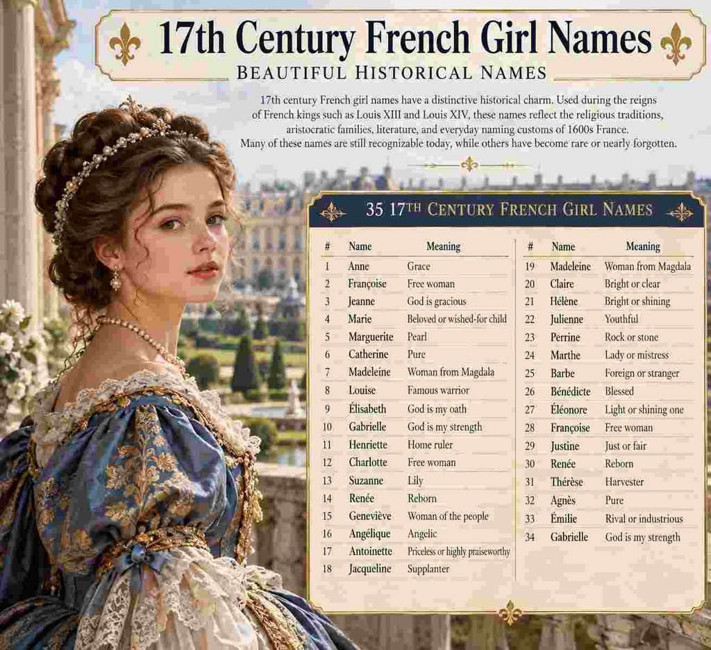 17th century french girl names