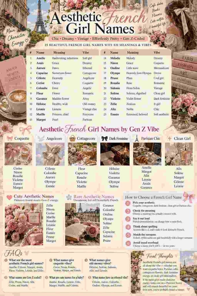 Aesthetic French Girl Names list