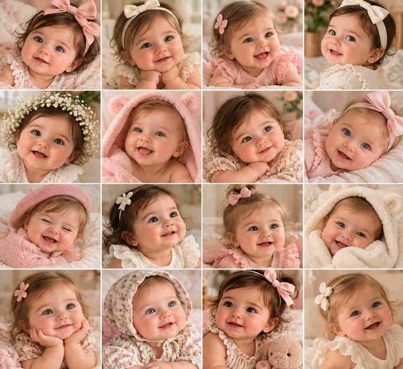 Dreamy Pastel Baby Portrait Collage