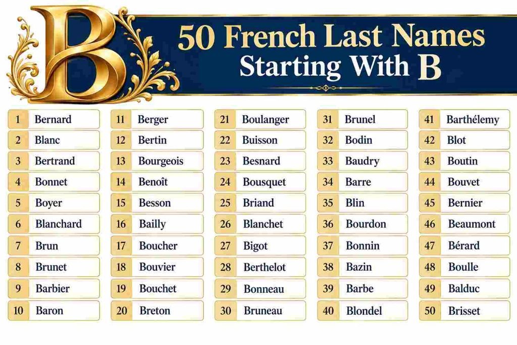 French Last Names Starting With B