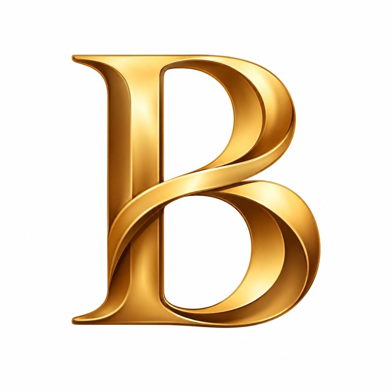 Glossy Golden Ribbon B Emblem