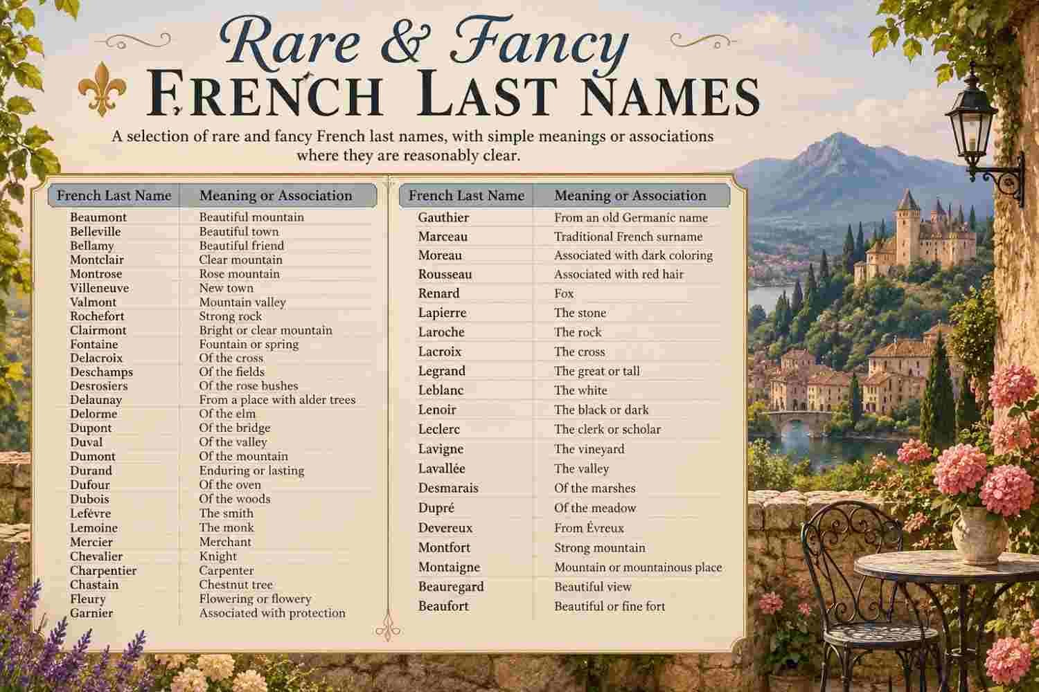 fancy french names list