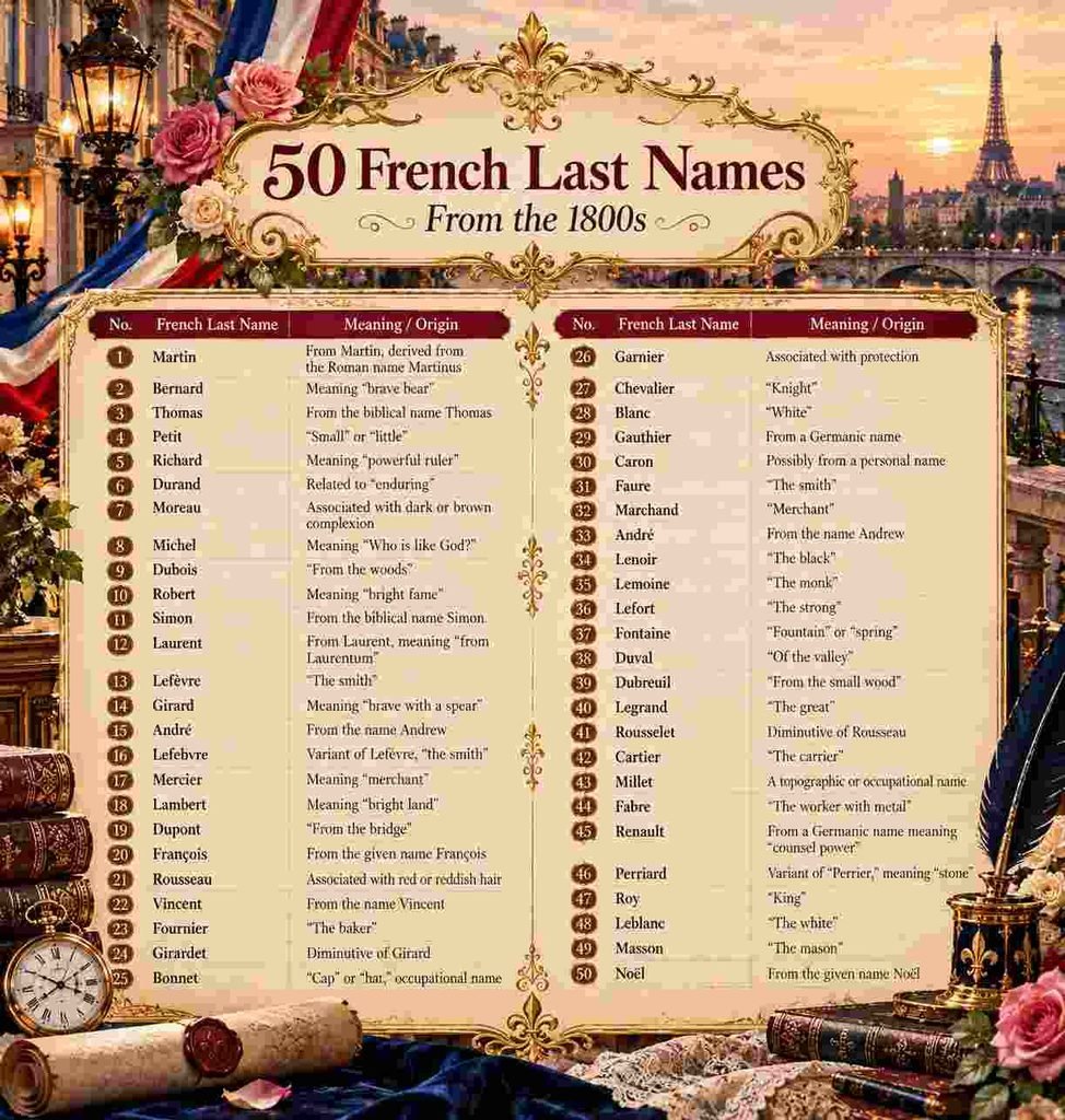 french last names in the 1800s​