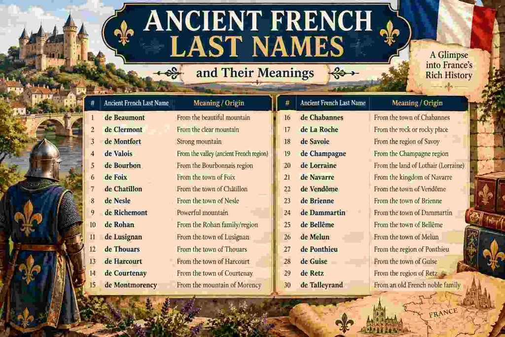 old french last names​ list