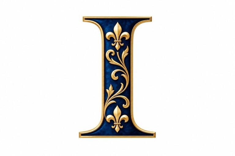 Ornate French Blue and Gold I