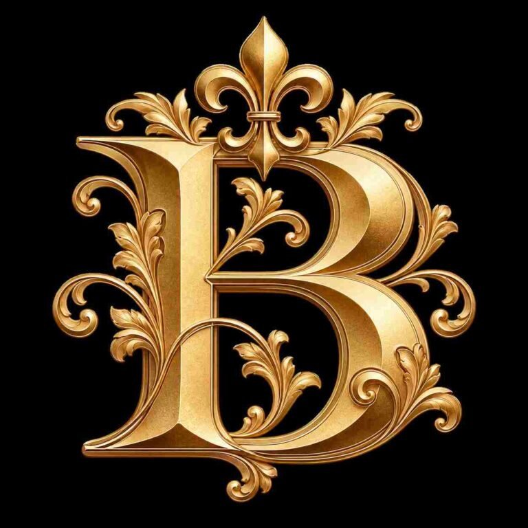 ornate golden b monogram