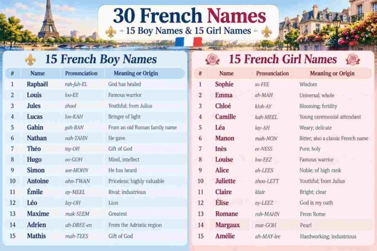 Short French Last Names list
