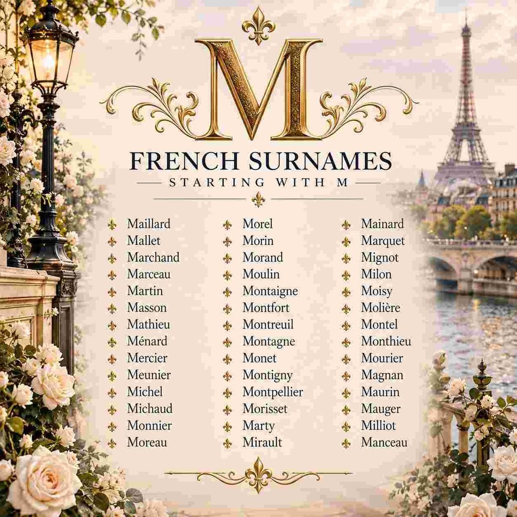 french last names starting with m list