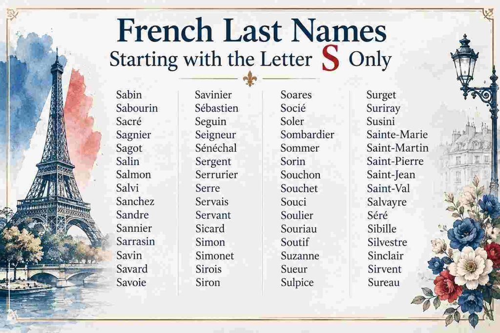 french last names starting with s​
