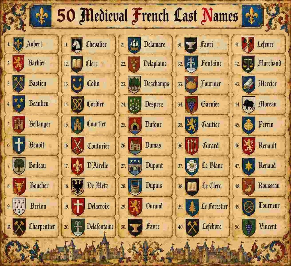  medieval french last names​ list